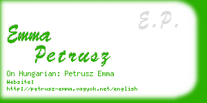 emma petrusz business card